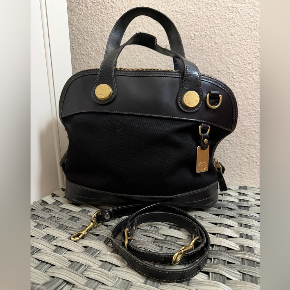 Dooney & Bourke Vintage Black Leather Satchel - Picture 2 of 16